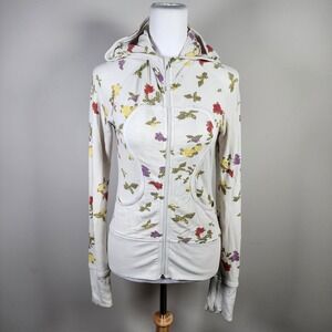 Vintage Lululemon Floral Scuba Hooded Full Zip Sweater Womens XS Hoodie *STAINED